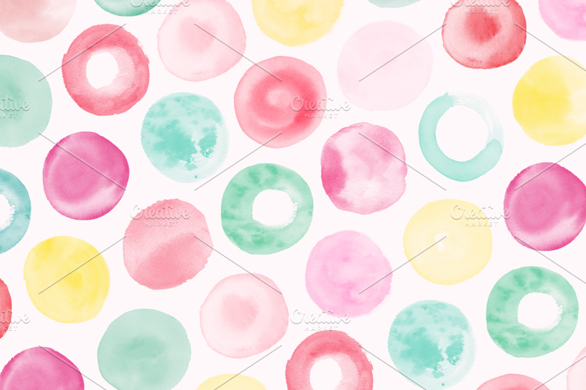 Watercolor Circle Photoshop Brushes, a Brush Add-On by Little Bean (Photo 2 of 7)