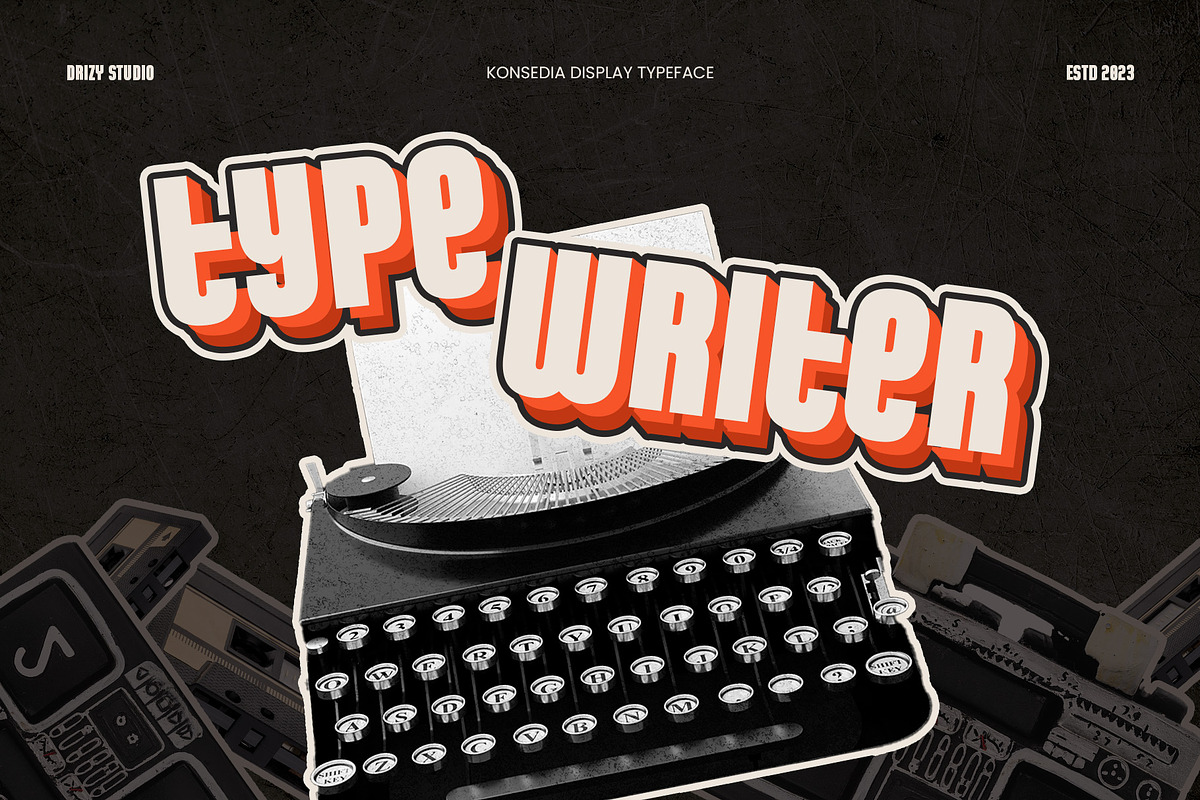 Konsedia - Retro Bold Font, a Sans Serif Font by Drizy (Photo 9 of 10)