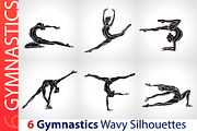Gymnastics Girls Silhouette Set, a Sport Illustration by Kluva's Wavy Silhouettes (Thumbnail 1 of 2)