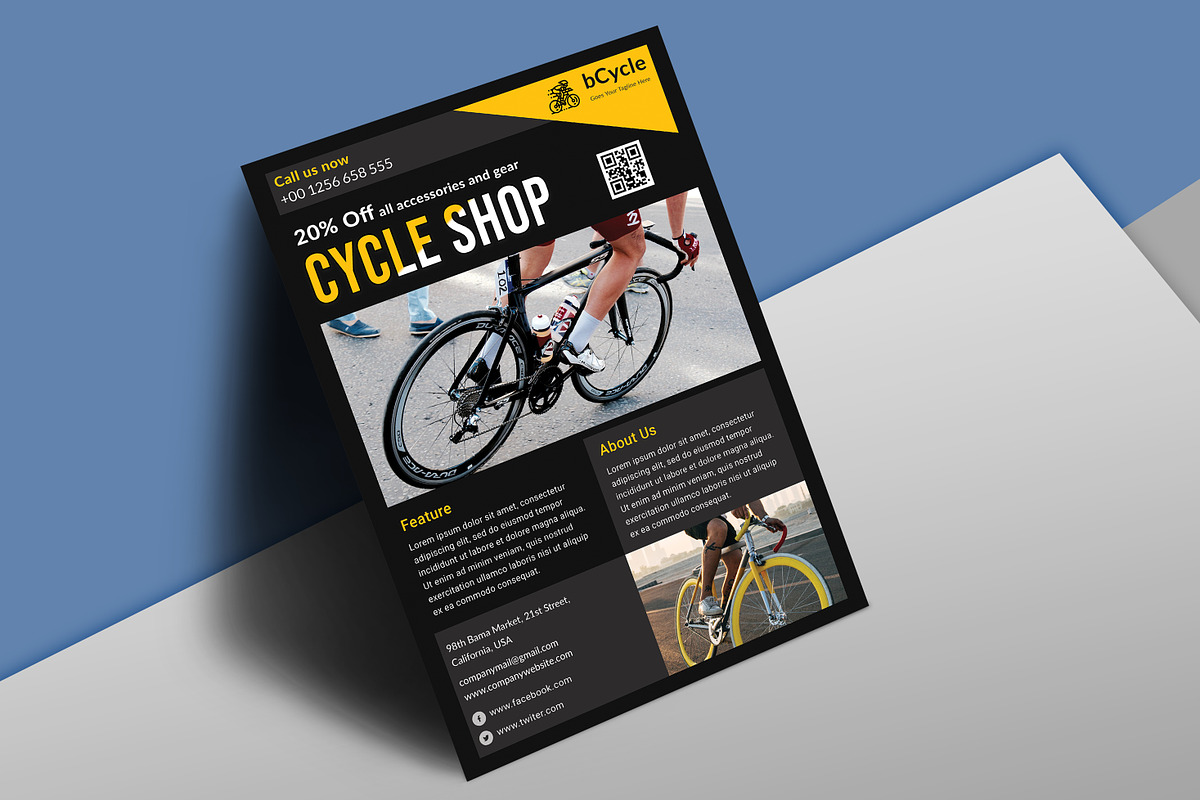 Cycle Shop Flyer, a Flyer Template by graphicsunday (Photo 3 of 3)