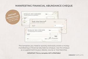 Manifesting Money Check Template