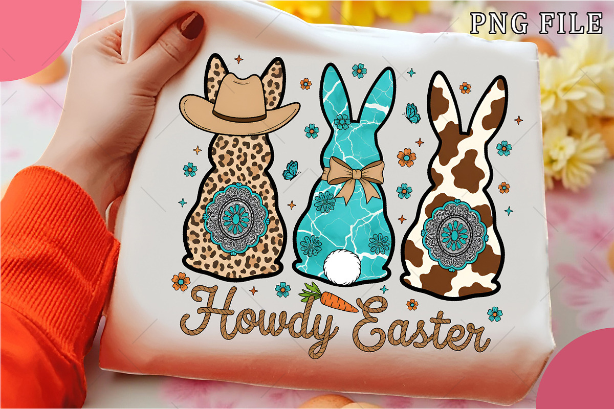 Western Cowgirl Easter Bunny Png, an Illustration by OK Design (Photo 1 of 6)