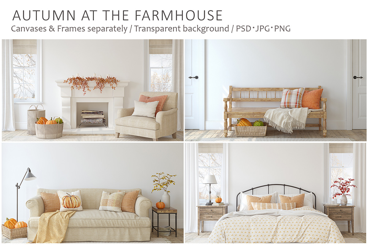 BIG BUNDLE Farmhouse Style, a Poster Template by MyHomeMockups (Photo 7 of 11)
