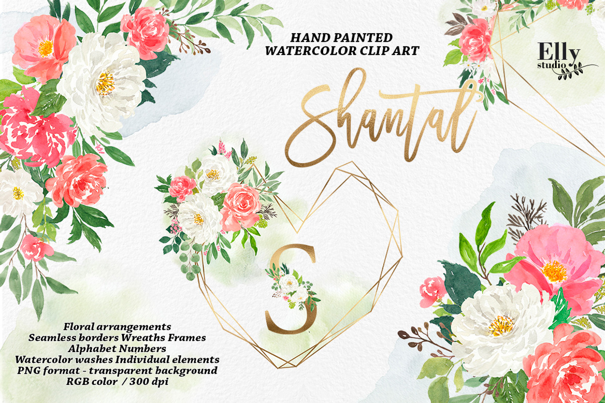 Watercolor Floral Graphic Set, an Illustration by Elly Studio (Photo 1 of 10)