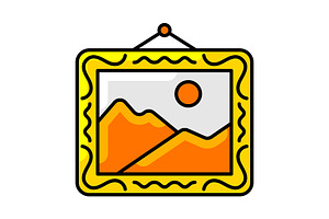 Hanging picture icon., a Solid Icon by incomible