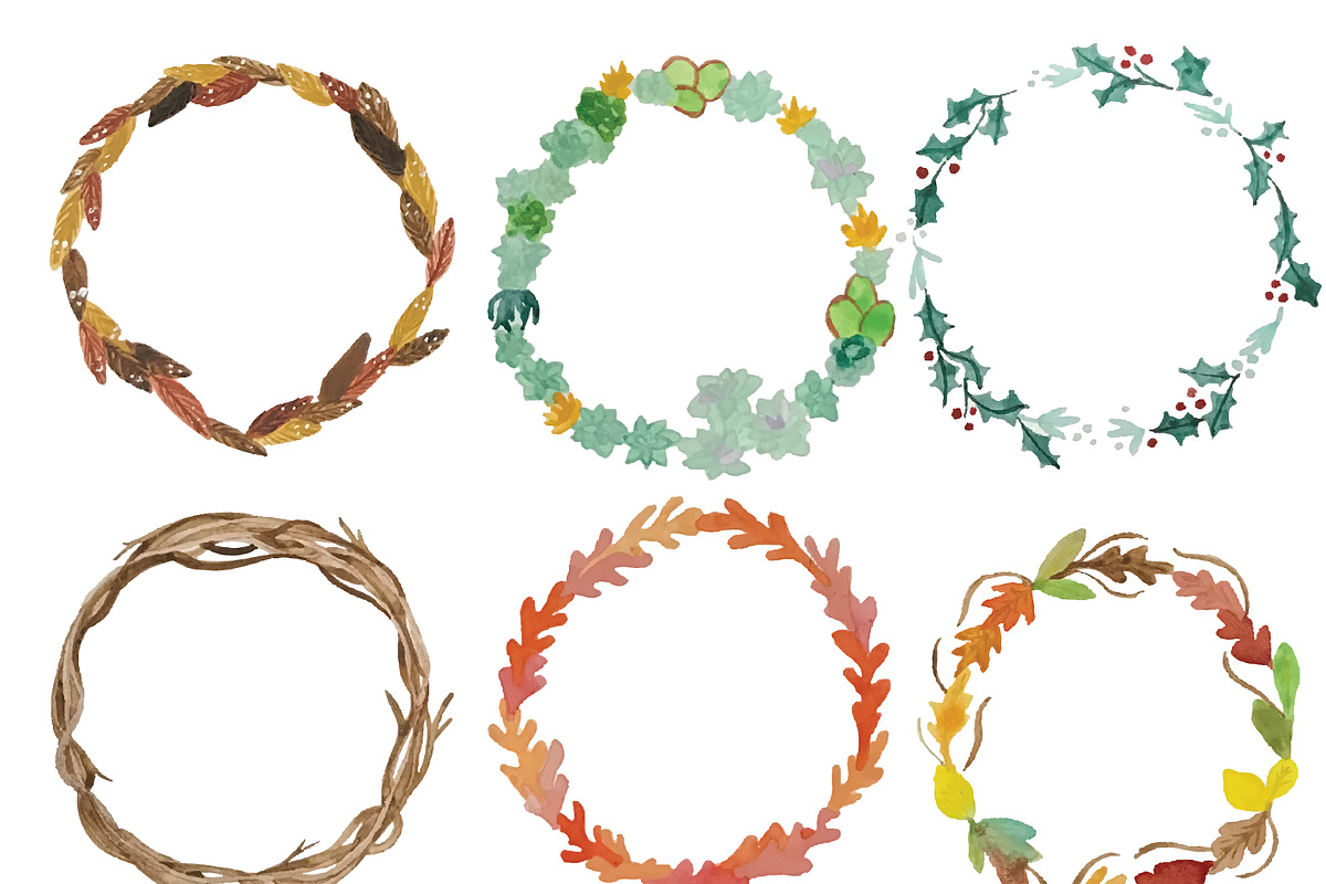 Hand Painted Watercolor Wreaths, an Illustration by Valeri Nick (Photo 4 of 5)