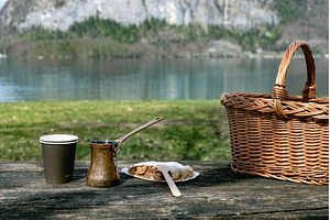 Lakeside Picnic With Coffee And, a Nature Photo by Natasha Breen