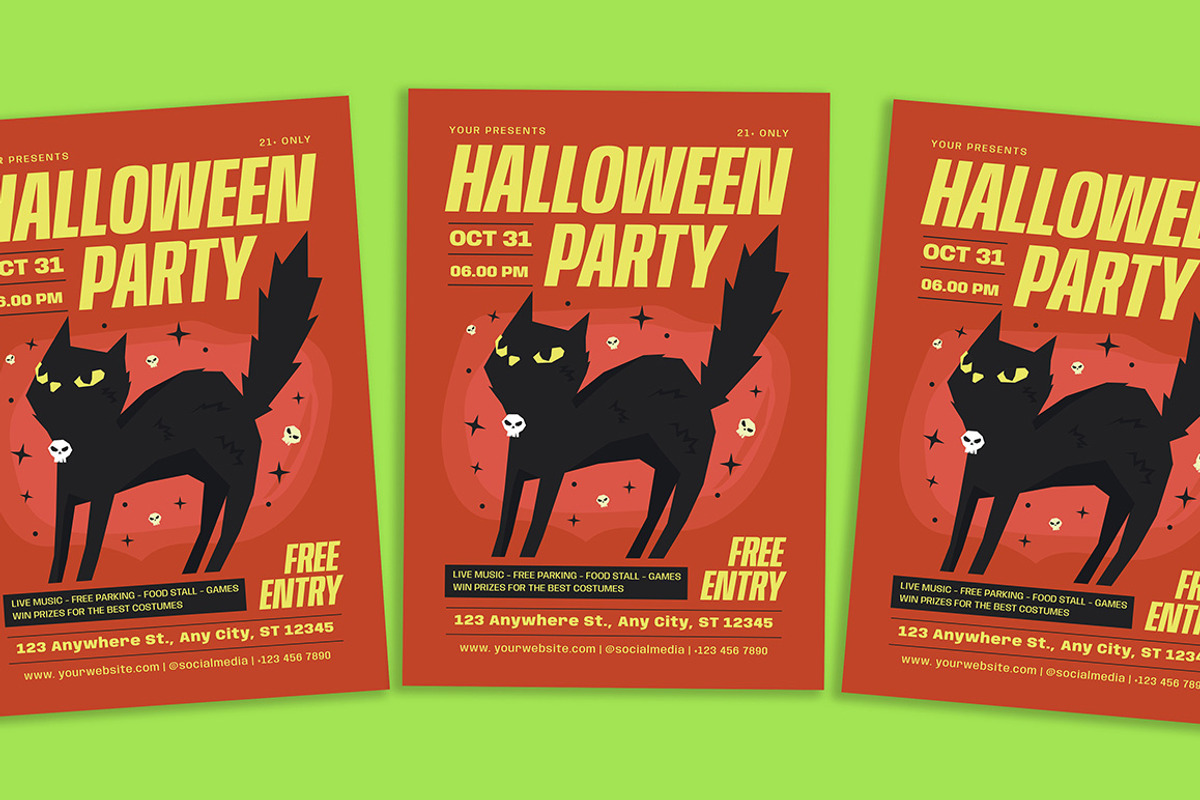Halloween Party Flyer, a Flyer Template by Gumico Studio. (Photo 1 of 3)