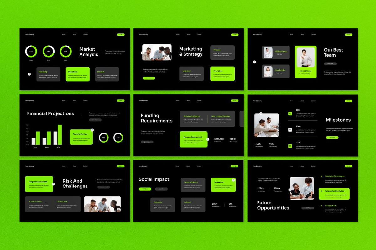 Black Modern Pitch Deck PPT, a Presentation Template by graphicook (Photo 3 of 4)