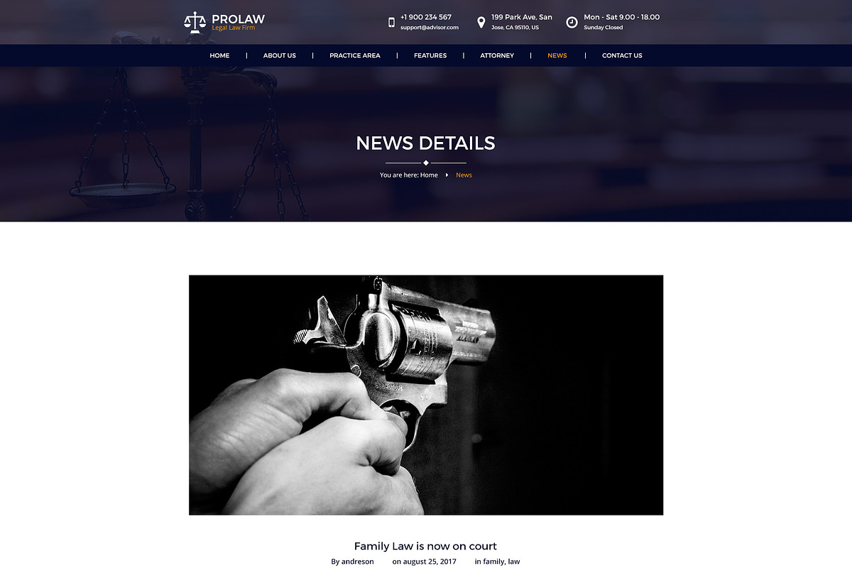 Prolaw legal law firm psd template, a Websites & App Template by mine-tech (Photo 5 of 11)