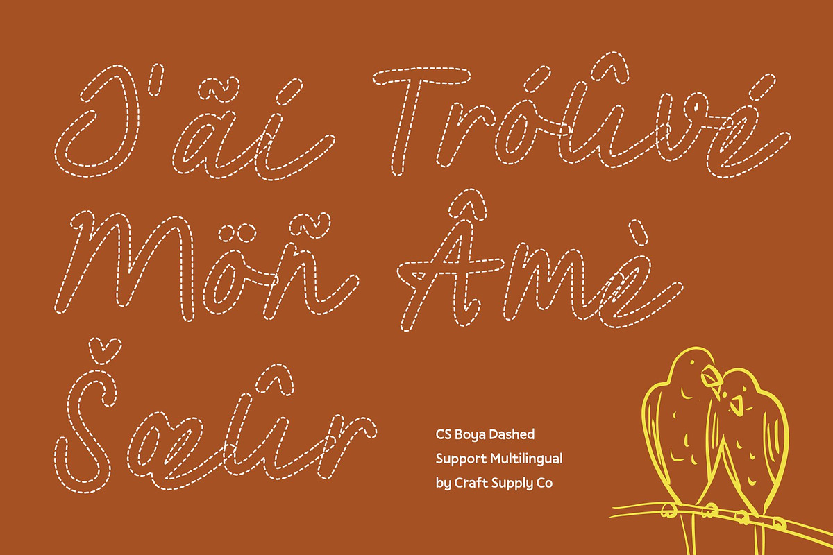 CS Boya Dashed, a Script Font by Craft Supply Co. (Photo 7 of 8)
