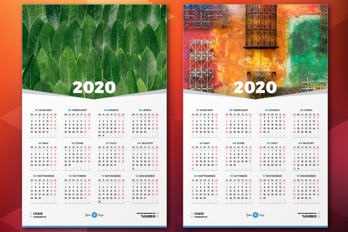 Calendar Poster 2020, a Stationery Template by AntartStock (Photo 3 of 4)