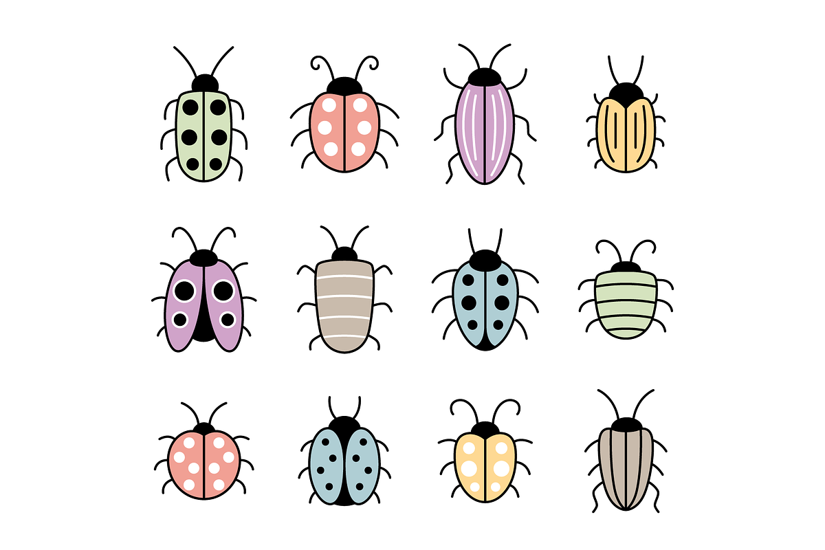 Cartoon style bugs, an Illustration by Cmeree
