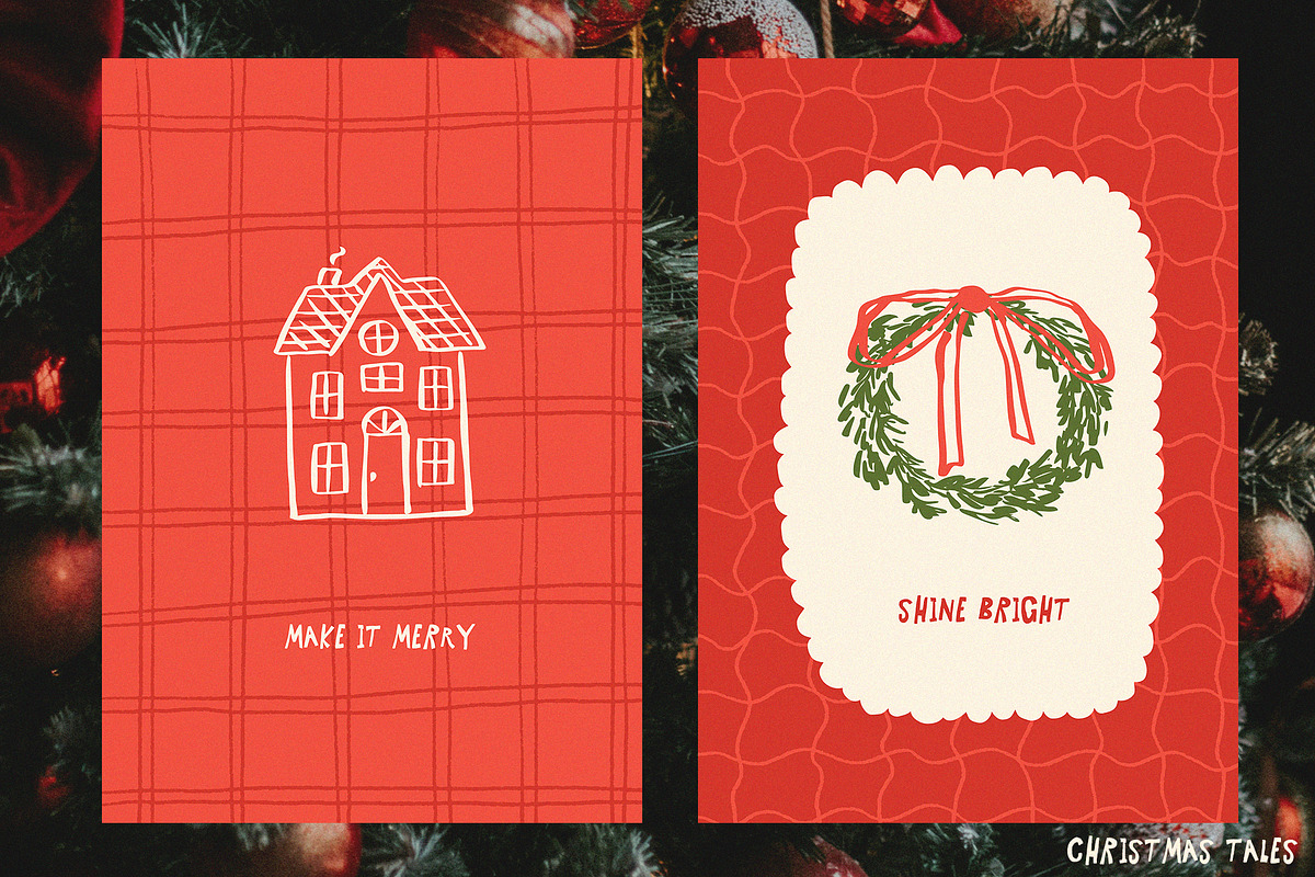 Whimsical Christmas hand drawn set, a Seasonal Illustration by Madiwaso (Photo 5 of 12)