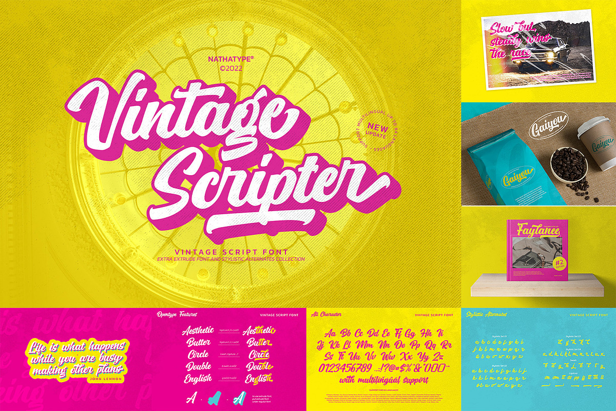 Exclusive Vintage Retro Font Bundle, a Script Font by Vintage Division (Photo 10 of 12)