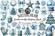 Scandinavian Blue Christmas Clipart, an Illustration by Designking (Thumbnail 1 of 5)
