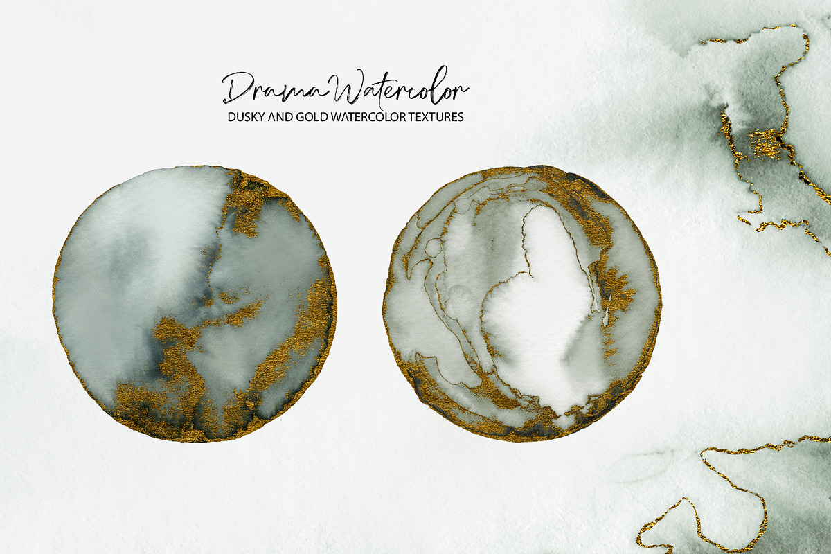 Dusky and Gold Watercolor Textures, a Texture Graphic by Marmoris.Arts (Photo 10 of 13)