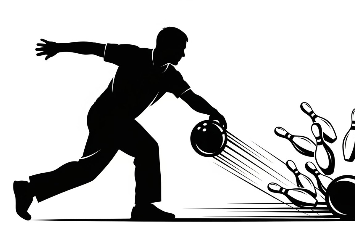 Dynamic bowling player silhouette, an Illustration by Amazin_art (Photo 22 of 31)