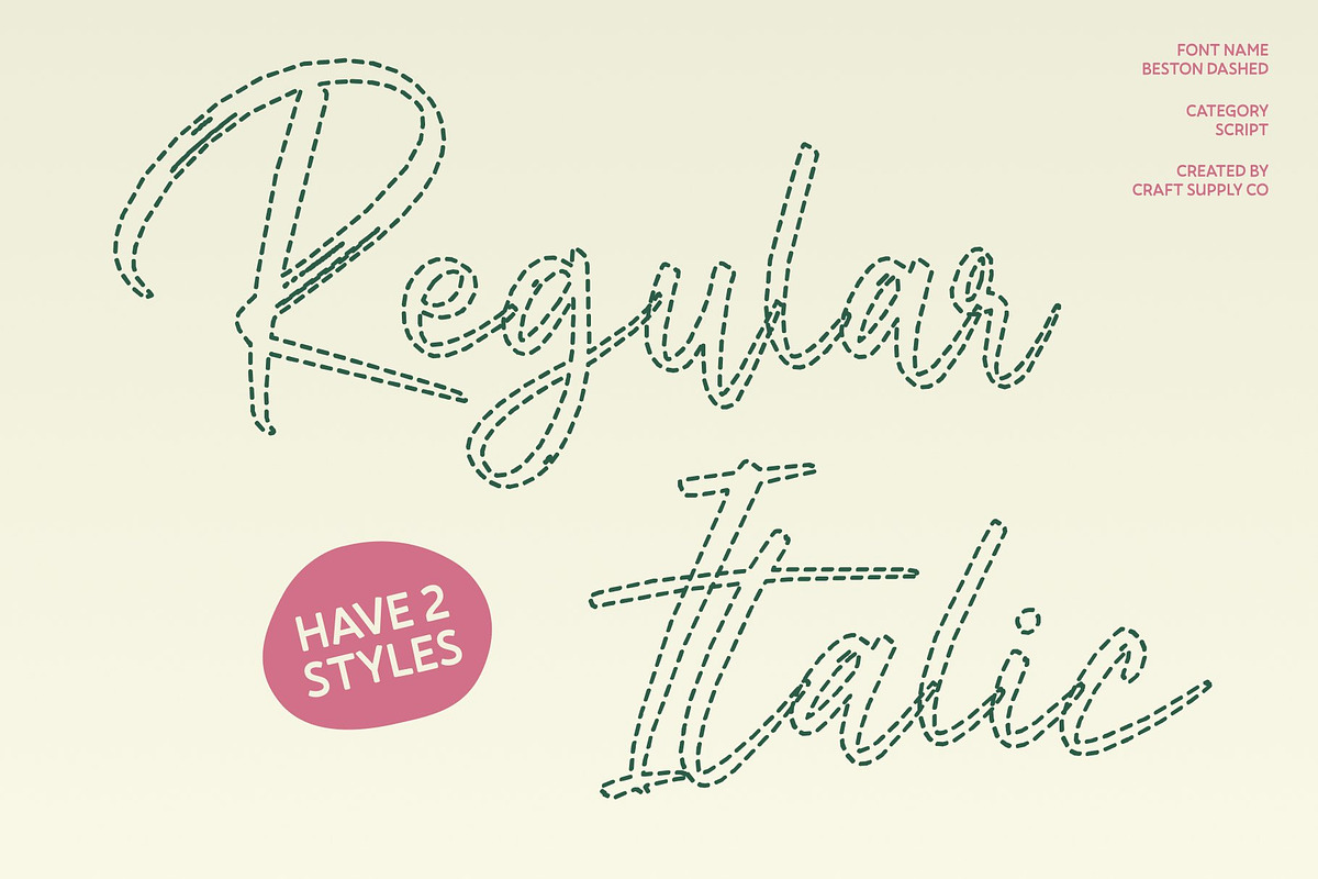 Beston Dashed, a Script Font by Craft Supply Co. (Photo 3 of 8)