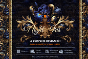 Baroque Floral Design Kit•Night Iris, a Pattern Graphic by ARSCOR (Thumbnail 1 of 7)