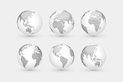 Set of vector dotted globes + Bonus, a Work Illustration by Greeek (Thumbnail 1 of 3)