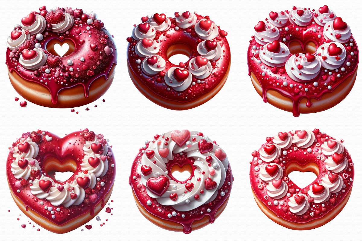 Valentine Donut Clipart, an Illustration by Libby Wishes (Photo 2 of 7)