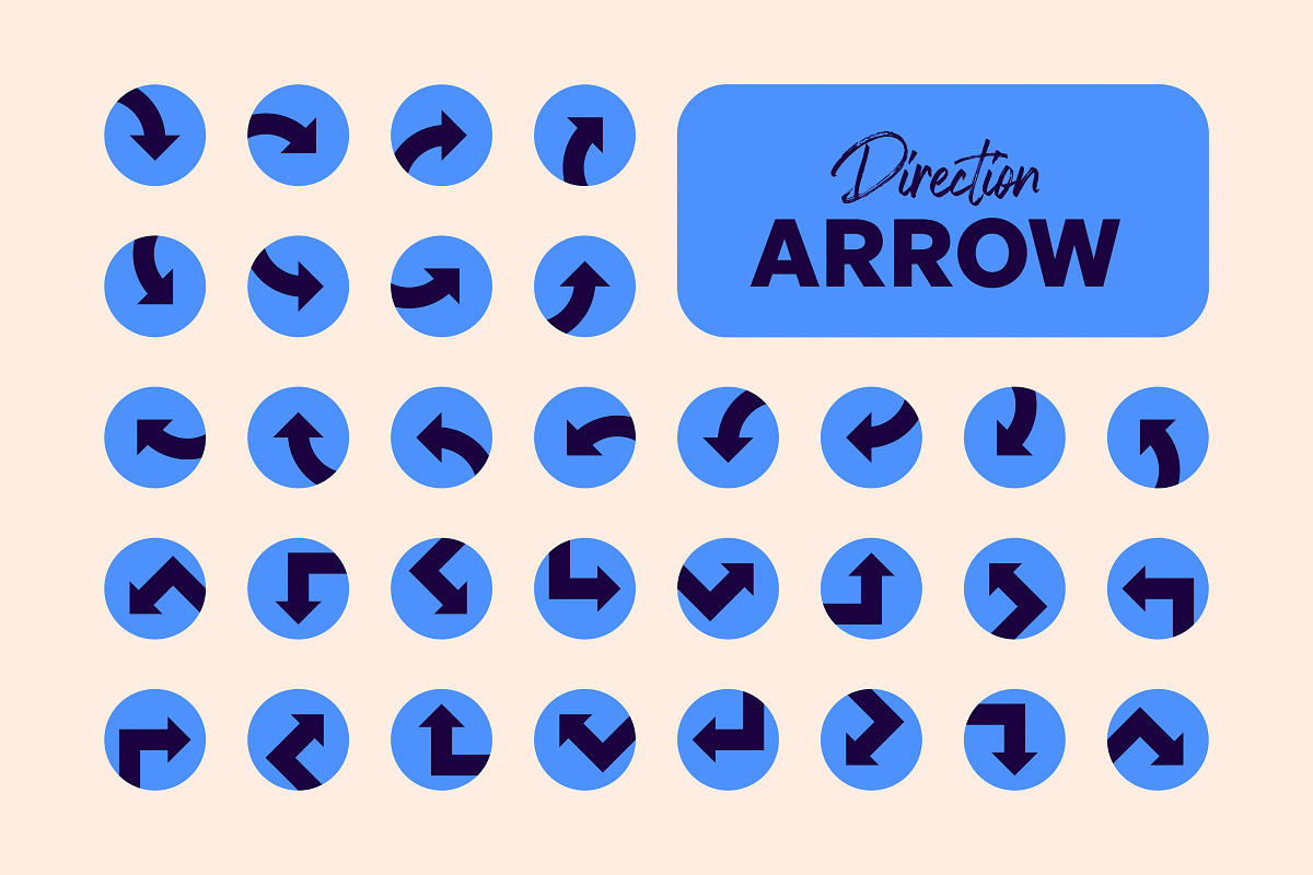 Direction Arrow Vector Objects, an Object Graphic by Artbeaut