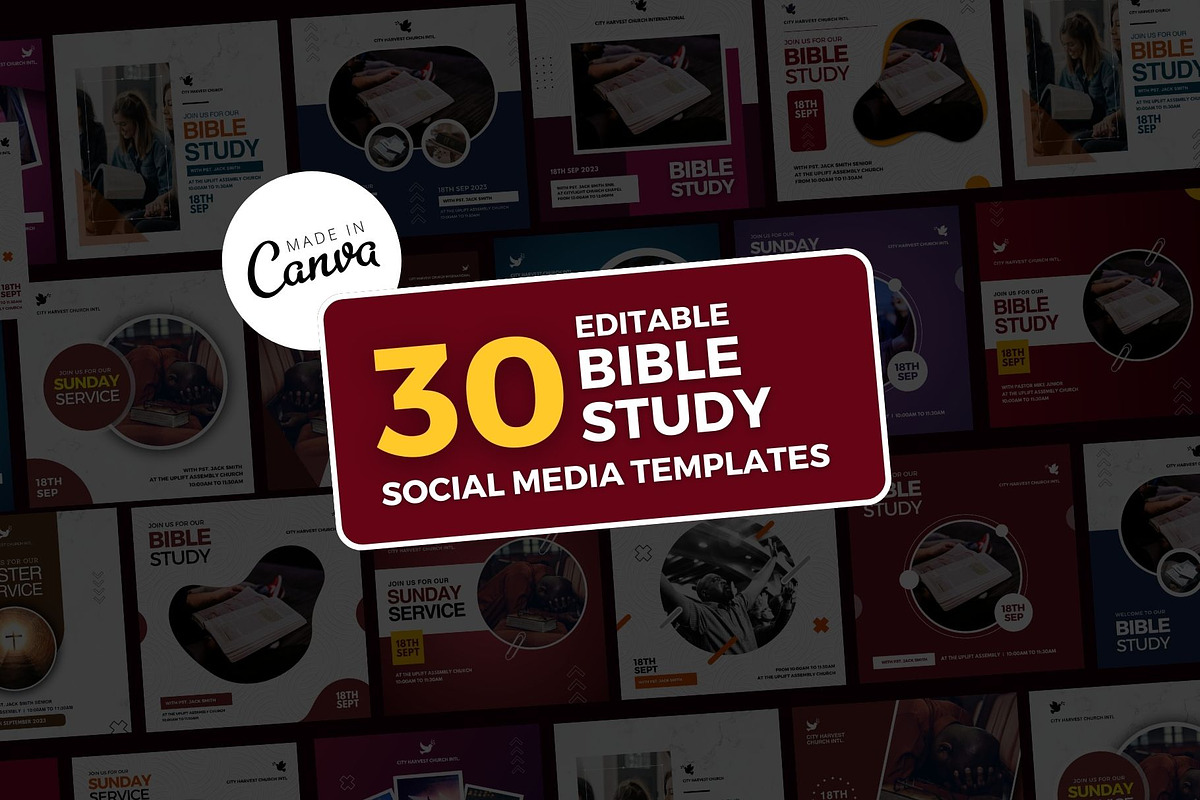 Church Bible Study Flyer Bundle (30), a Social Media Template by MK Creatives (Photo 1 of 3)