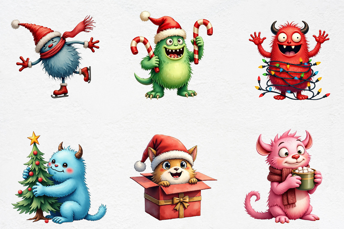 Cute Christmas Monster Sublimation,, an Illustration by CrexoraLab (Photo 1 of 5)