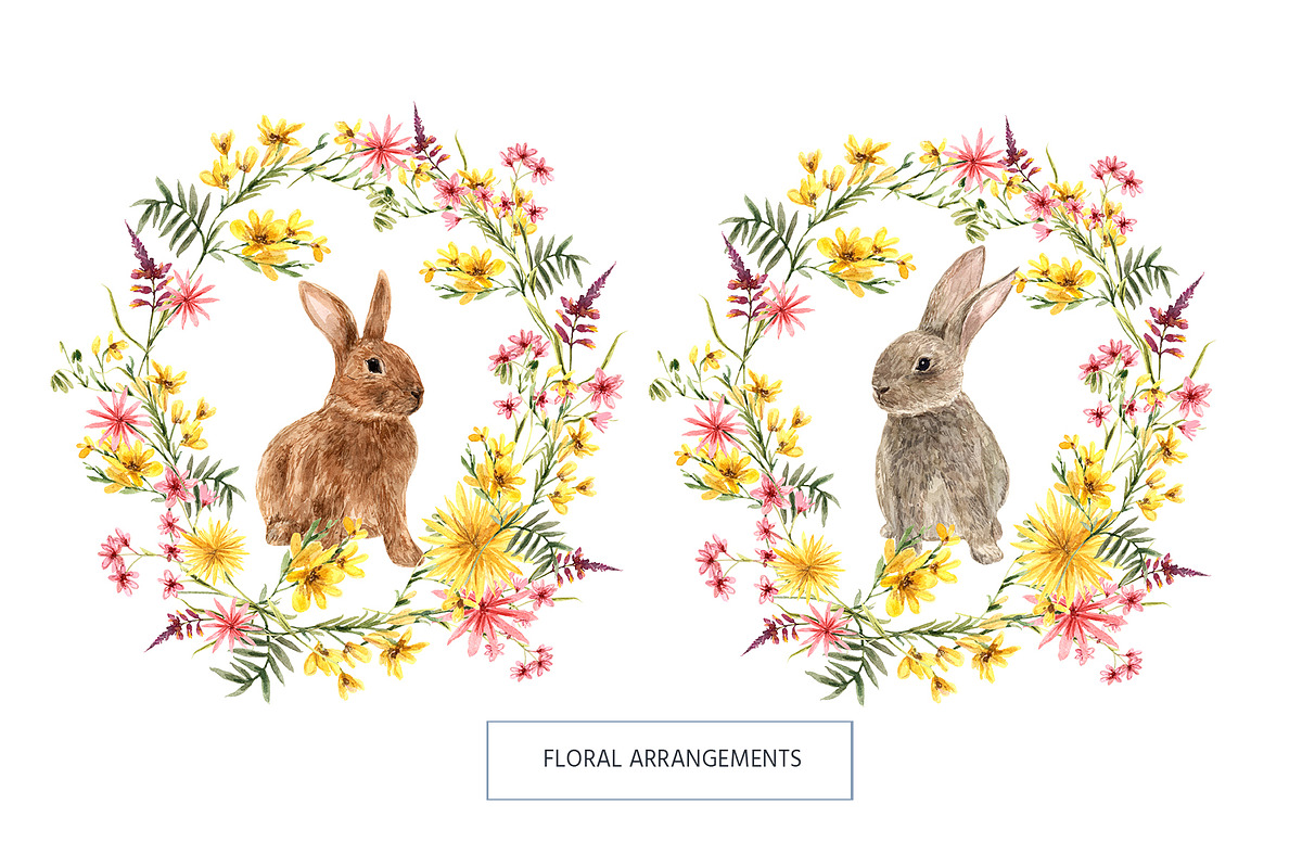 CUTE BUNNIES & florals, a Pattern Graphic by HannaStudio (Photo 8 of 9)