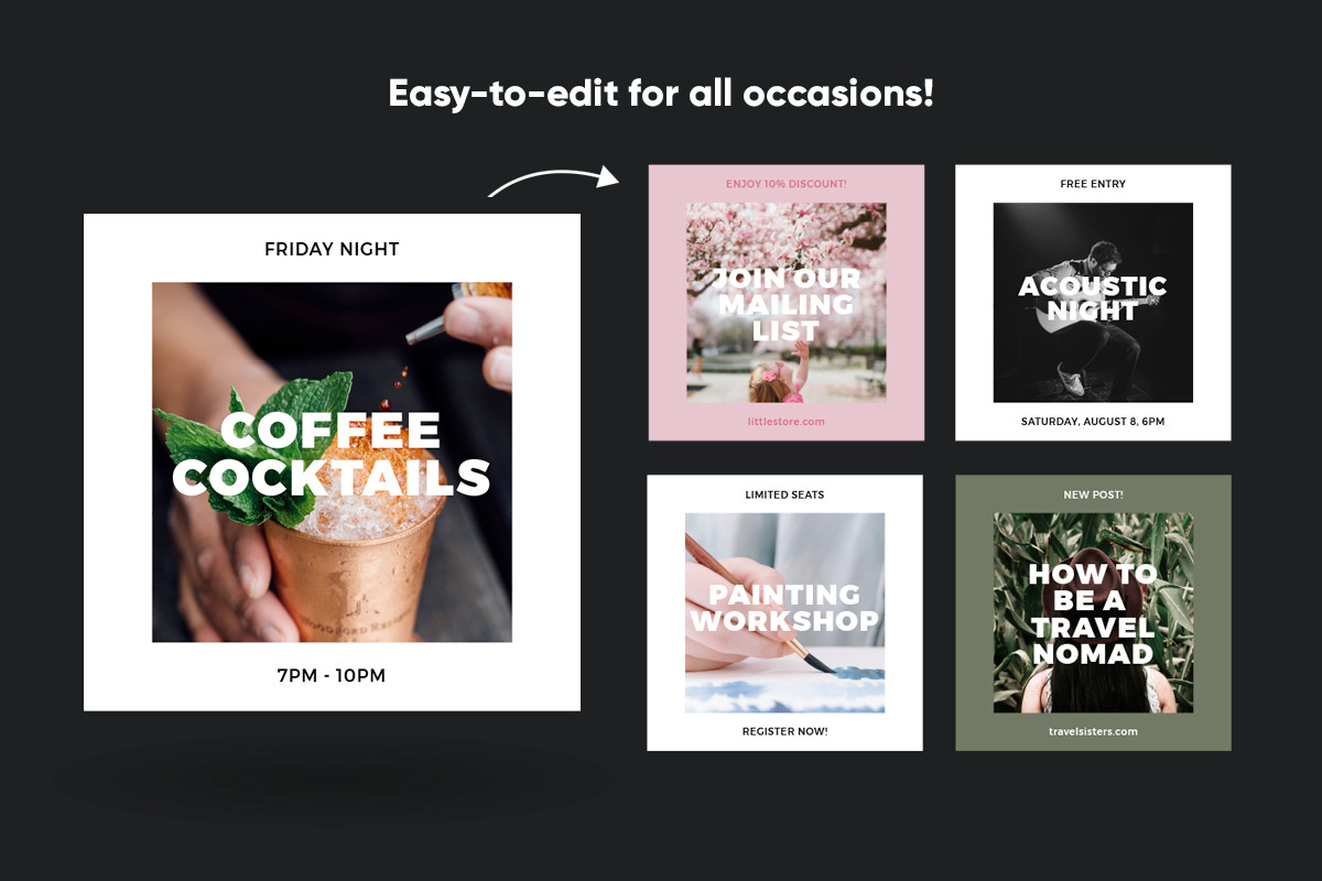 Cafe Edition Social Media Kit, a Social Media Template by TypeFairy (Photo 4 of 4)