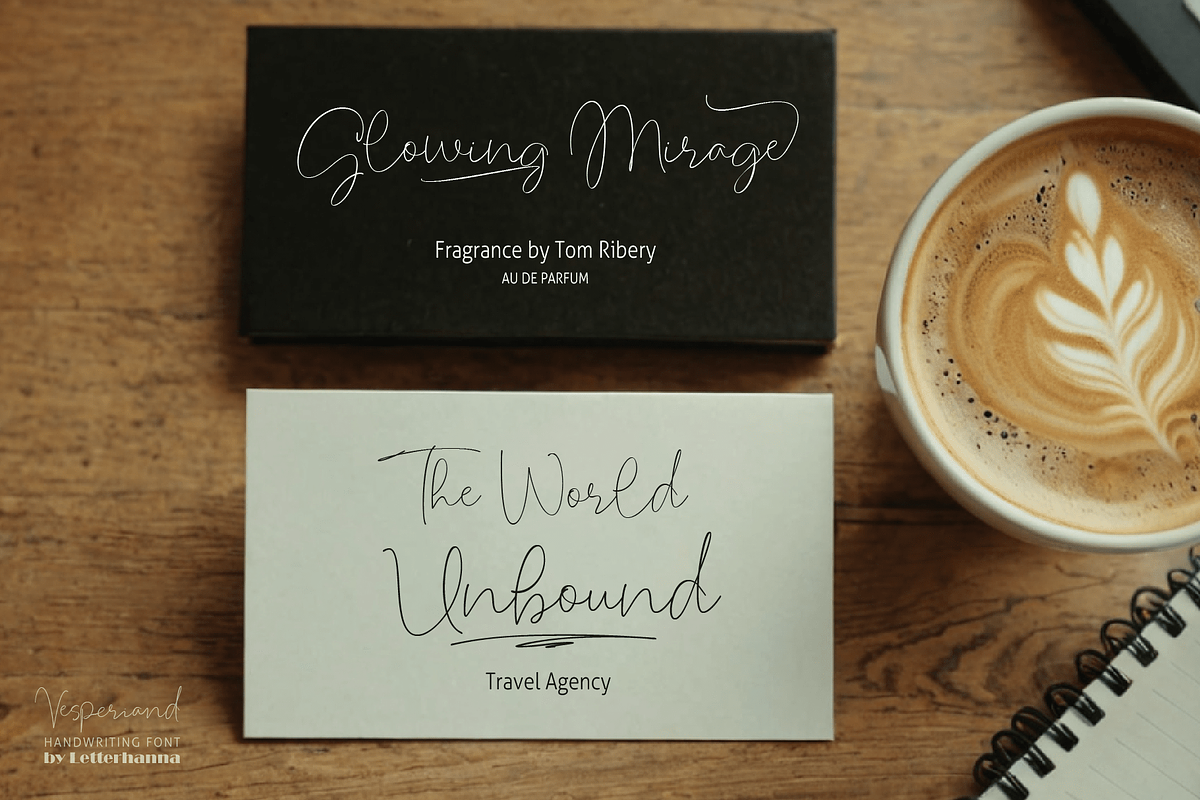 Vesperiand Handwriting Font, a Handwritten Font by Letterhanna Studio (Photo 3 of 13)