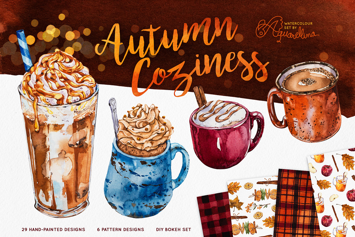Autumn Coziness - Watercolour Set, a Food Illustration by Aquarellina (Photo 1 of 9)