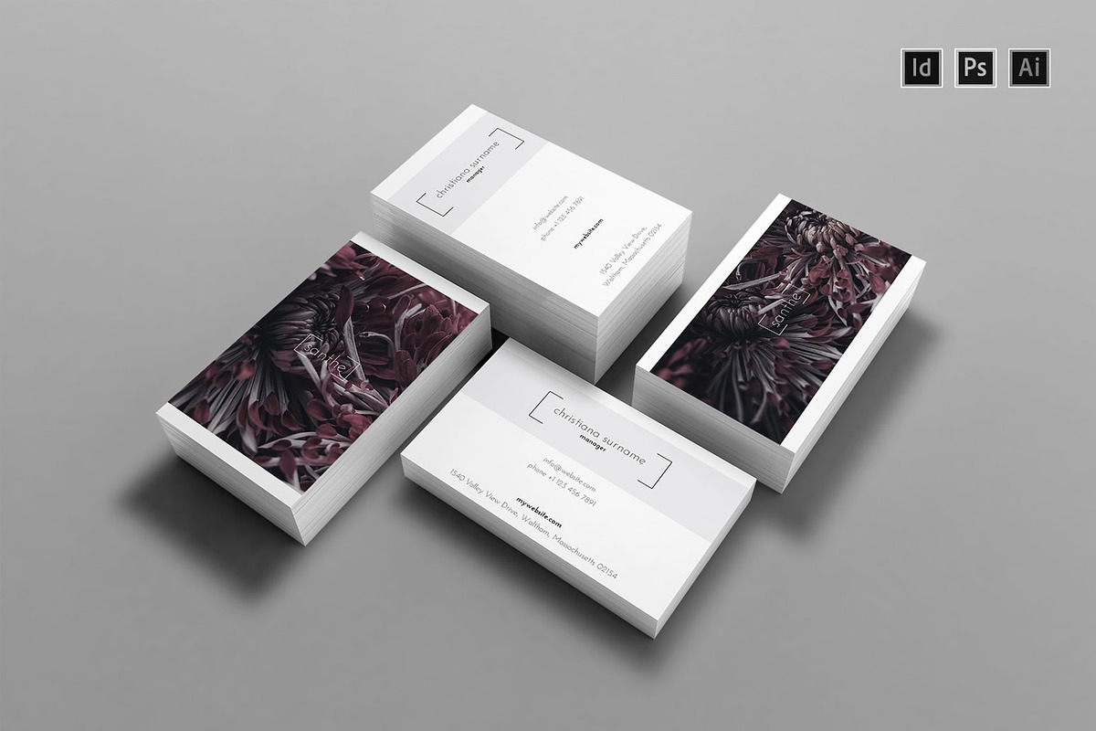 SANTHE Business Card Template, a Business Card Template by Nectarine (Photo 1 of 3)