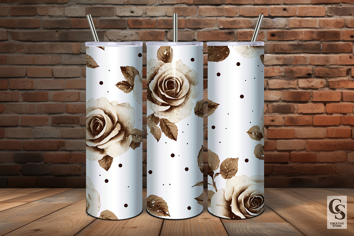 Sepia Rose Flowers Seamless Pattern, a Pattern Graphic by Creative Store (Photo 5 of 5)