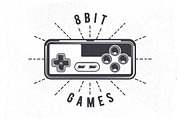 Retro 80's Videogame Joystick Emblem, a Background Graphic by Snitovets (Thumbnail 1 of 2)