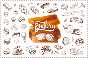 Bakery icons and calligraphy, a Food Illustration by Margo Miller (Thumbnail 1 of 30)