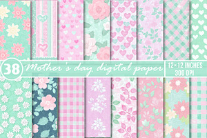 Mothers day digital papers - Mothers, an Illustration by SinaCreation