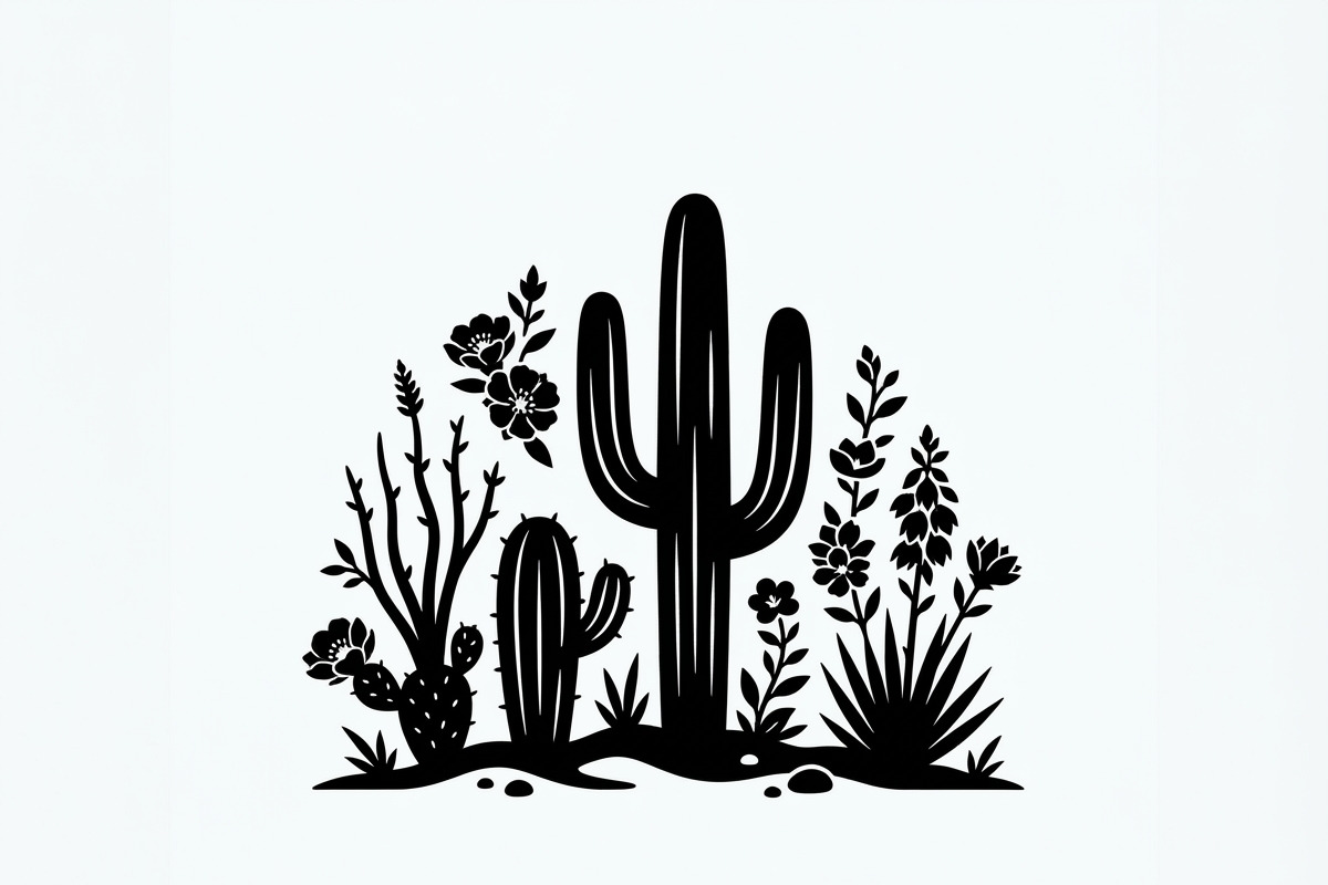 60 Desert Cactus Floral Silhouette, a Seasonal Illustration by Amazin_art (Photo 12 of 35)