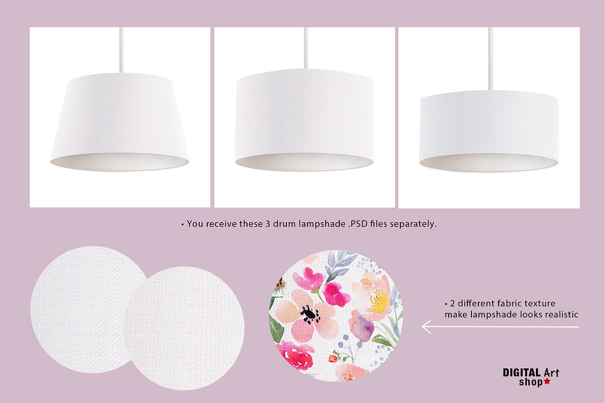 Drum Lampshade Mock Up - set of 3, a Product Mockup by Mockup Up! (Photo 3 of 5)