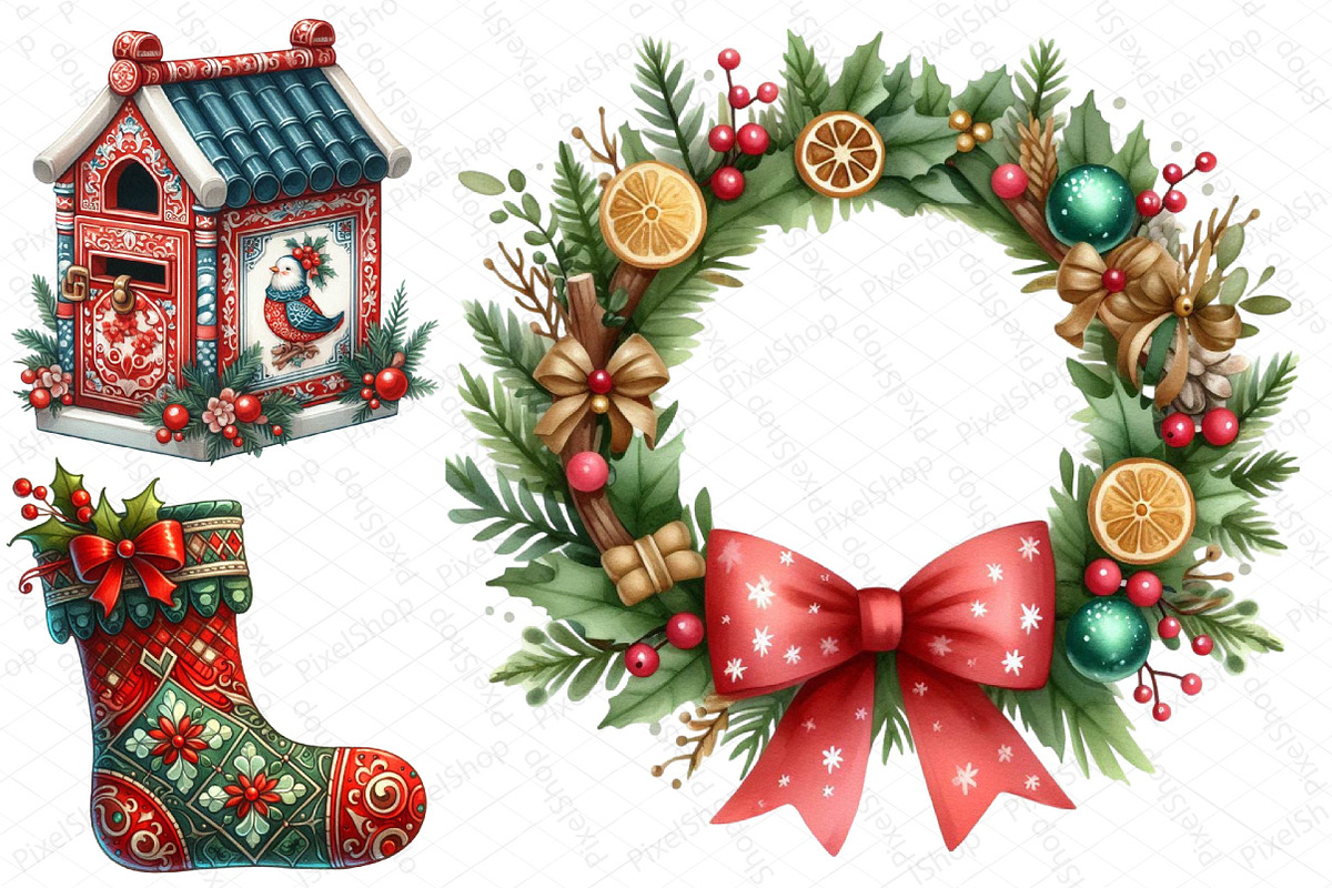 Cute Christmas Clipart, Png, an Illustration by DreamPrint404 (Photo 3 of 4)