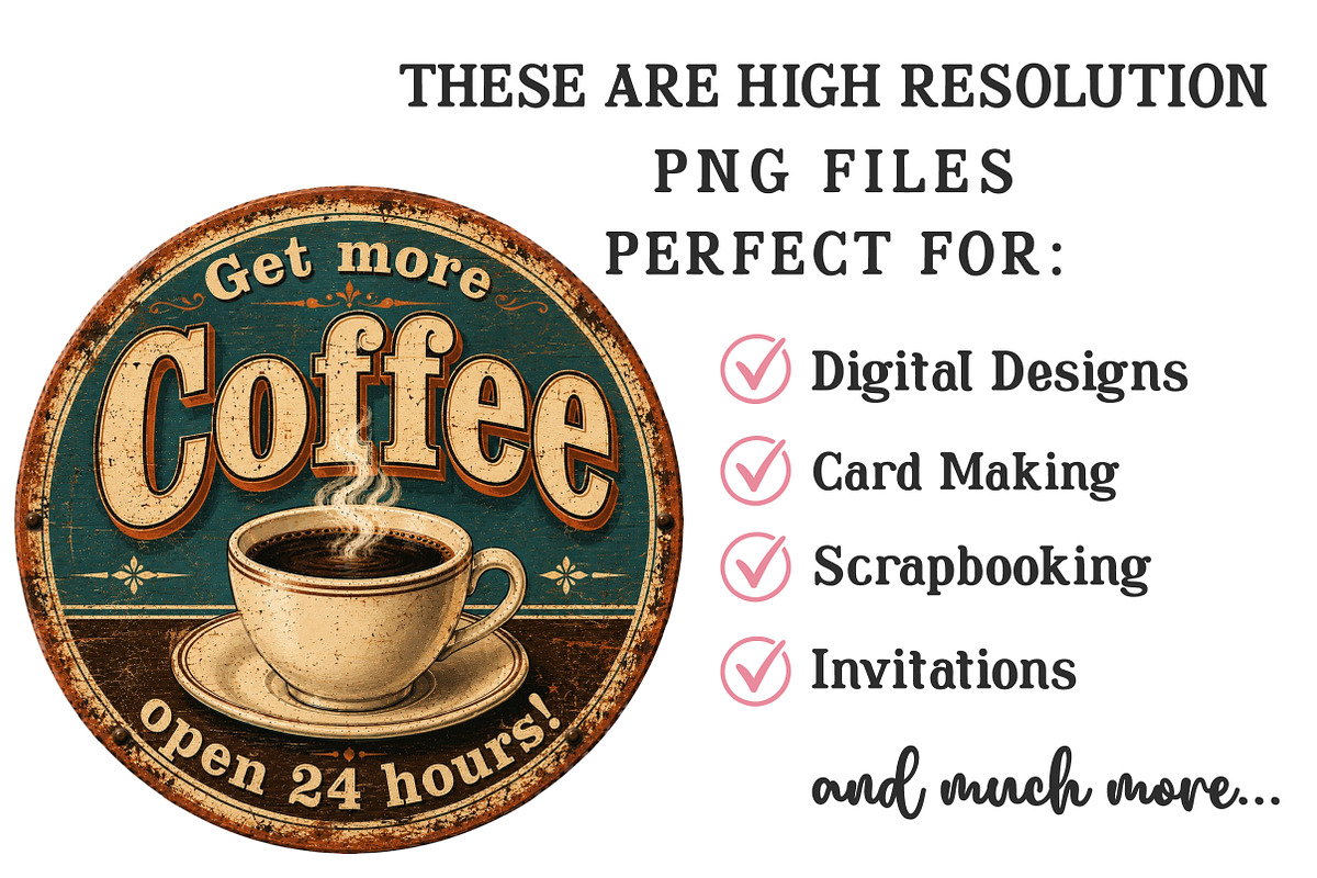 Vintage Coffee Signs Bundle PNG, a Seasonal Illustration by OK Design (Photo 6 of 6)