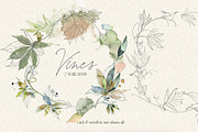 Vines Abstract Watercolor Clipart, a Decorative Illustration by whiteheartdesign (Thumbnail 2 of 9)