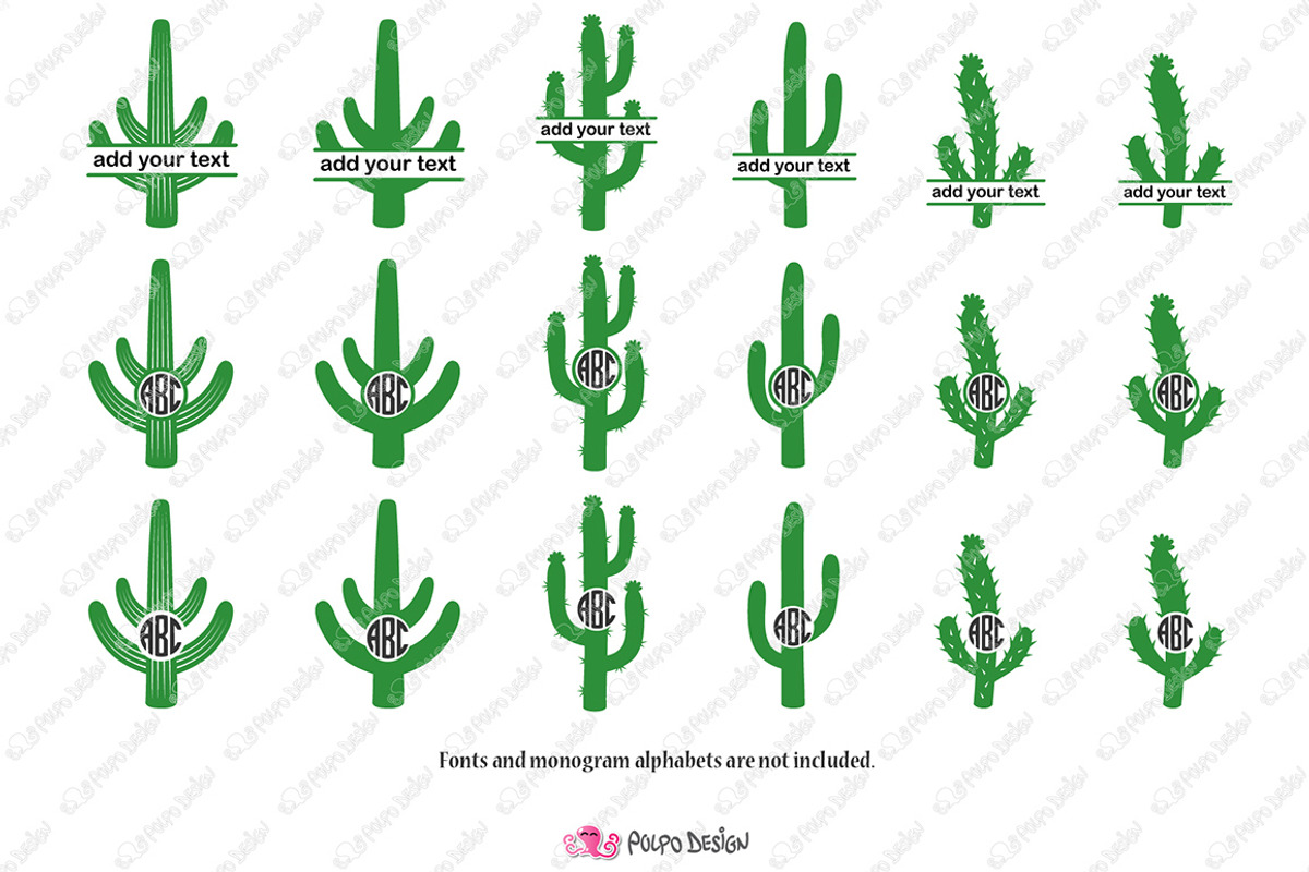 Cactus Monogram SVG, an Object Graphic by PolpoDesign (Photo 2 of 5)