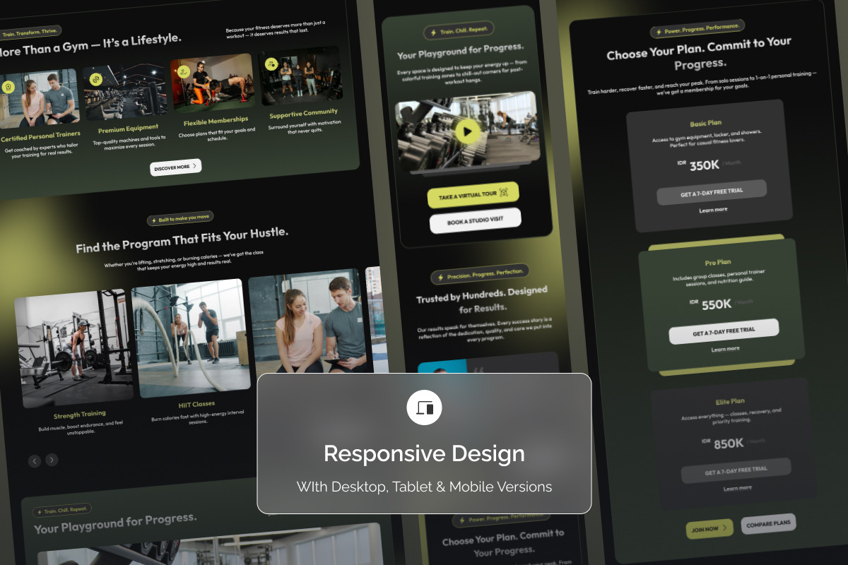 Modern Gym Website Landing UI, a Landing Page Template by twinstd (Photo 4 of 5)