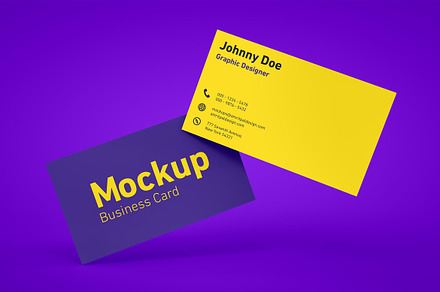Floating Business Card Mockup