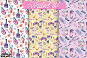 Manicure clip art, seamless pattern, a Work Illustration by CpandoShop (Thumbnail 3 of 5)