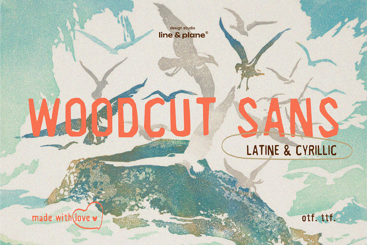 Woodcut Sans - Latine & Cyrillic, a Handwritten Font by line & plane (Photo 4 of 12)