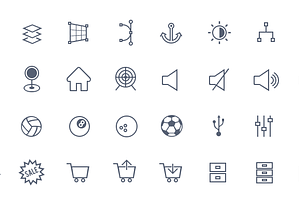 Linicons 310 icons PSD CSH