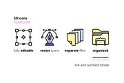 50 Cyberpunk Icons, an Outline Icon by Side Project (Thumbnail 5 of 9)